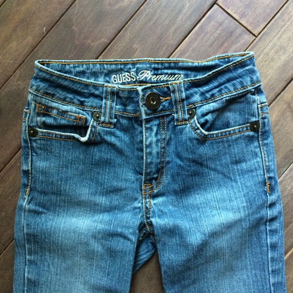 Guess Premium Distressed Bottom Boot Cut Jeans - Picture 4 of 8